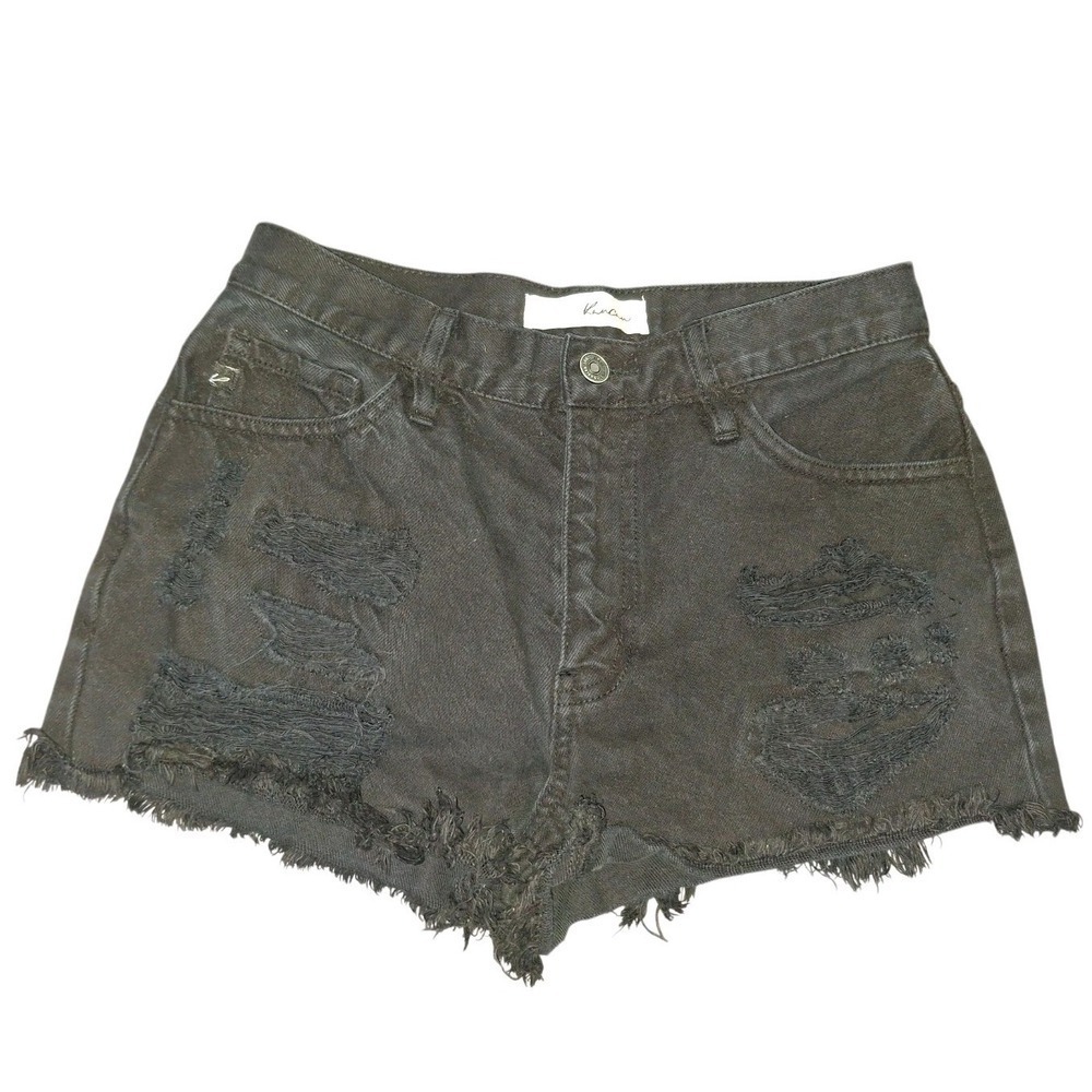 Kancan Denim Shorts Women's Size 3 Black Cutoff Distressed